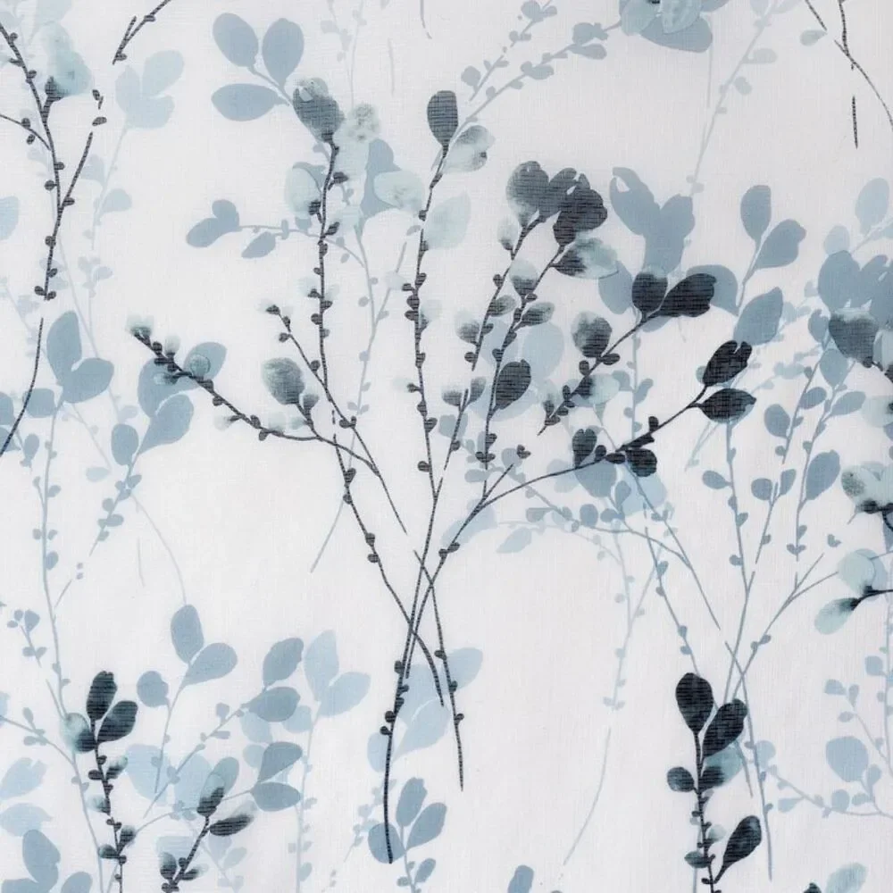 Achim Home Furnishing Misty Teal Floral Petal Vines Window Curtain Panels : 52
